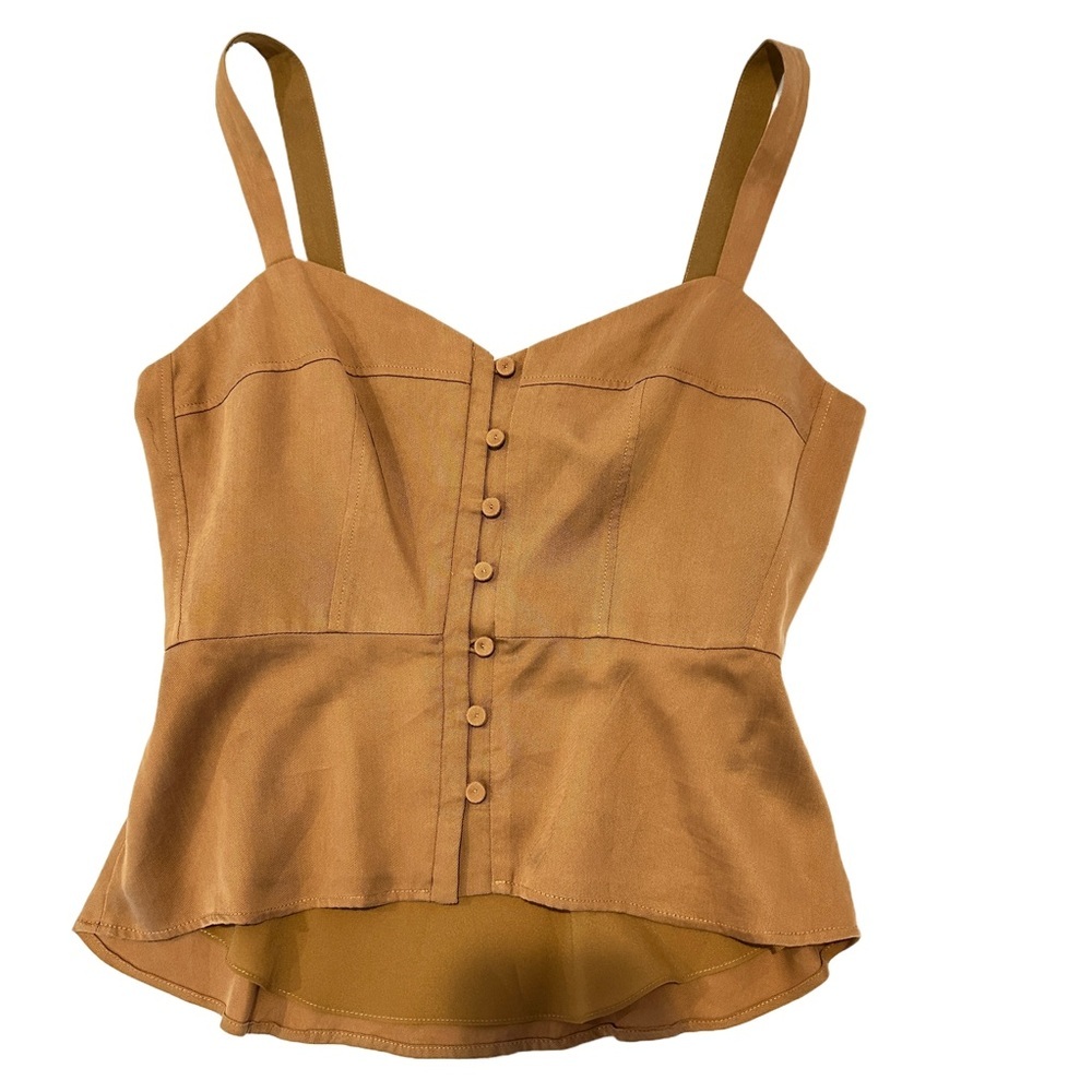 Bcbgmaxazria Sweet Button Front Peplum Camisole M